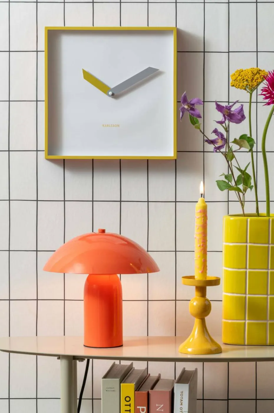Karlsson Veggklokke Cool Retro Cuadrado
