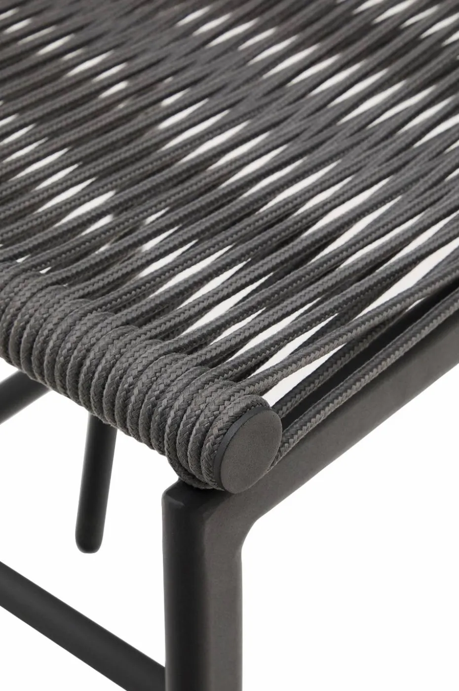 Kave Home Culip utendørs krakk laget av tauverk og hvit aluminium, 65 cm