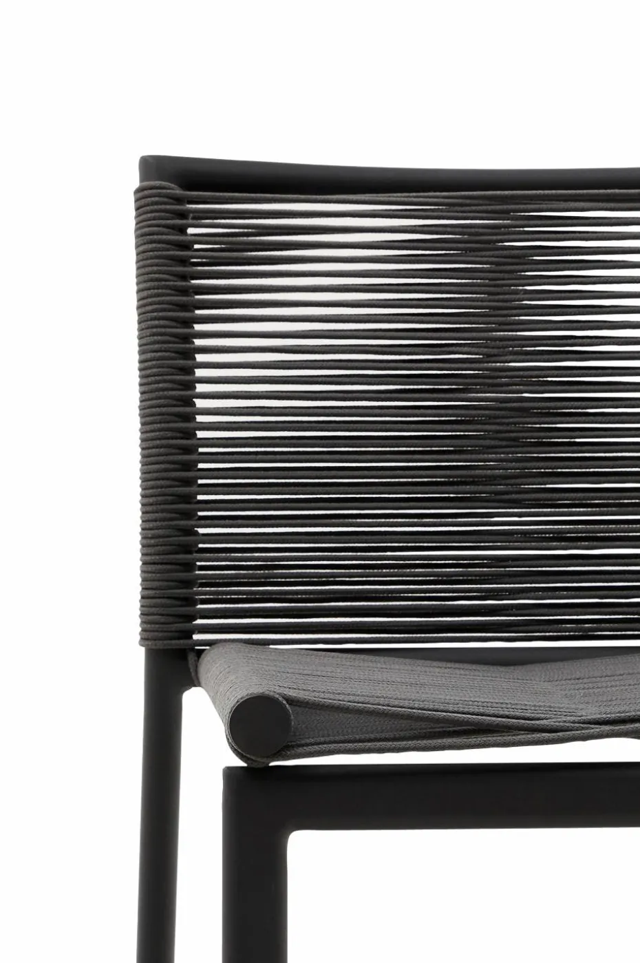 Kave Home Culip utendørs krakk laget av tauverk og hvit aluminium, 65 cm