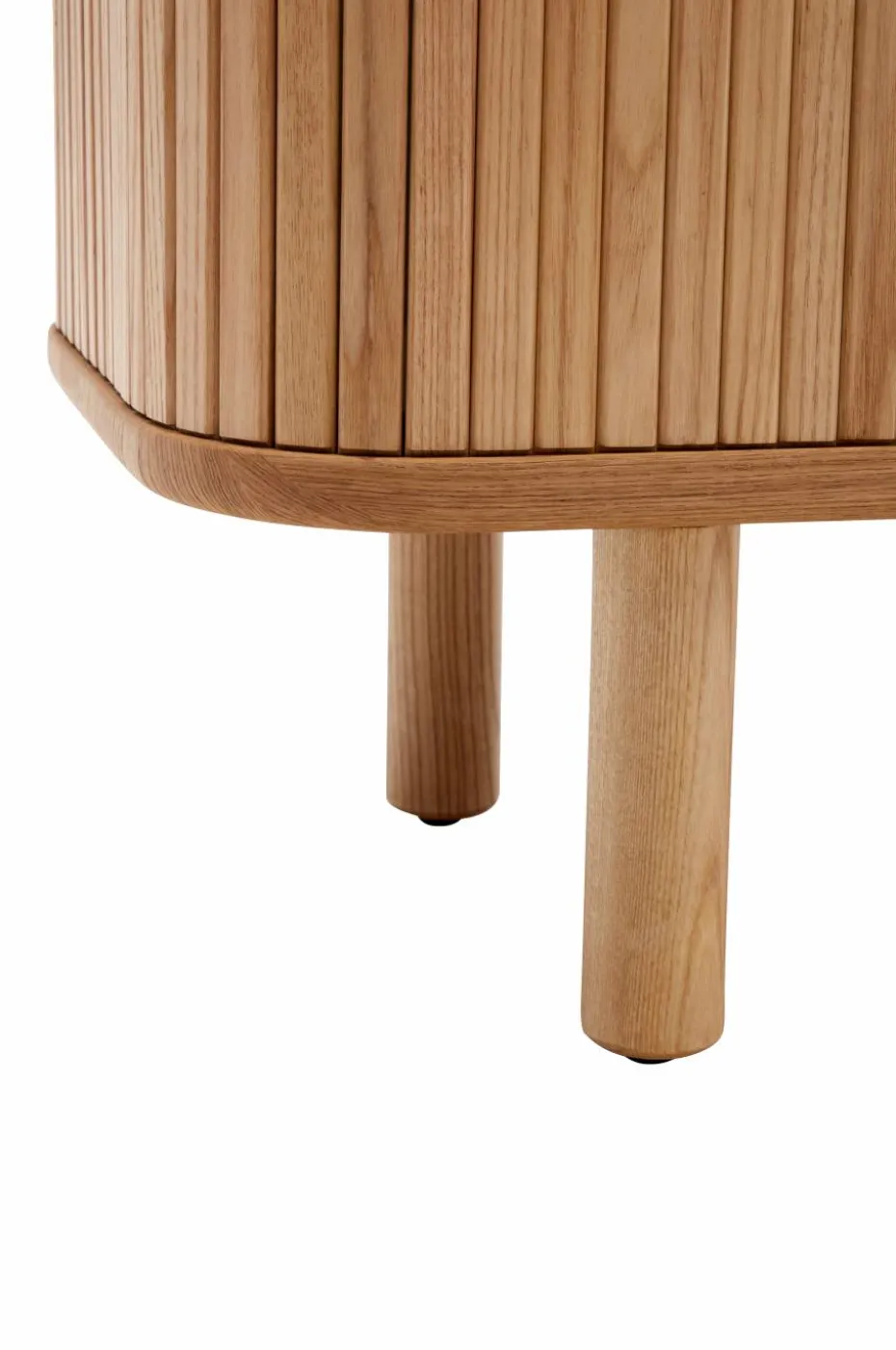 Kave Home Mailen TV-bord med 2 dører i askfinér med mørk finish 200 x 50 cm