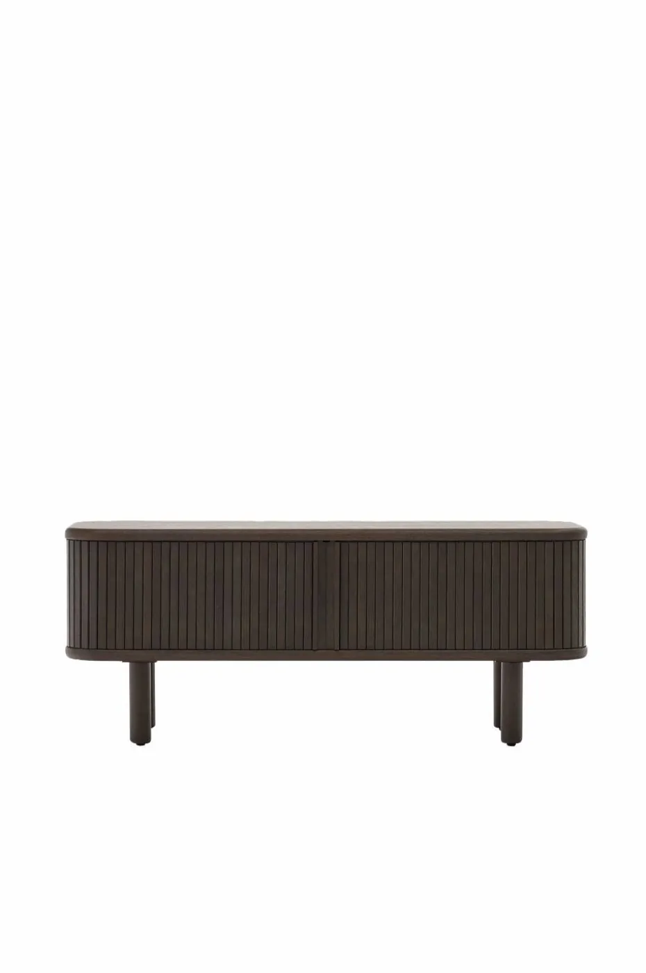 Kave Home Mailen TV-bord med 2 dører i askfinér med mørk finish 120 x 50 cm