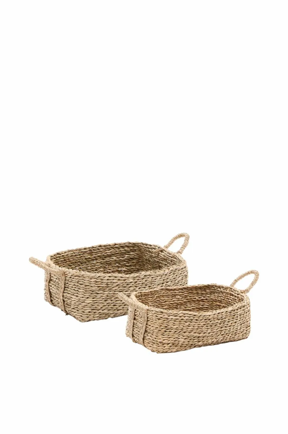 Kave Home Milly sett med 2 kurver i naturfiber, 32 x 20 cm / 34 x 20 cm