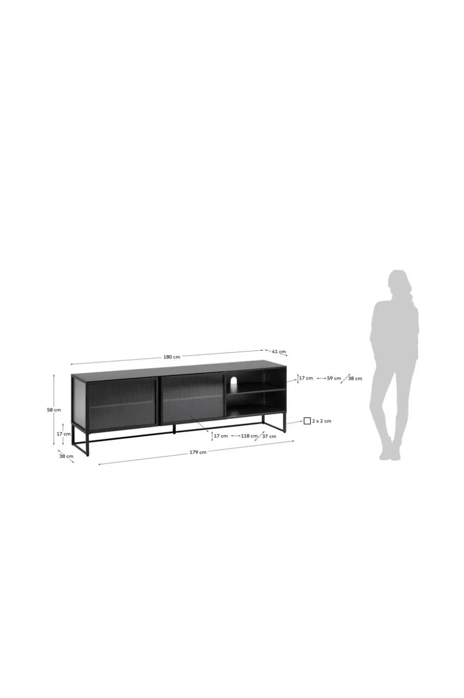 Kave Home TV-benk Trixie 180 x 58 cm