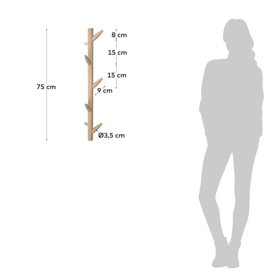 Kave Home Veggmontert klesstativ - natane
