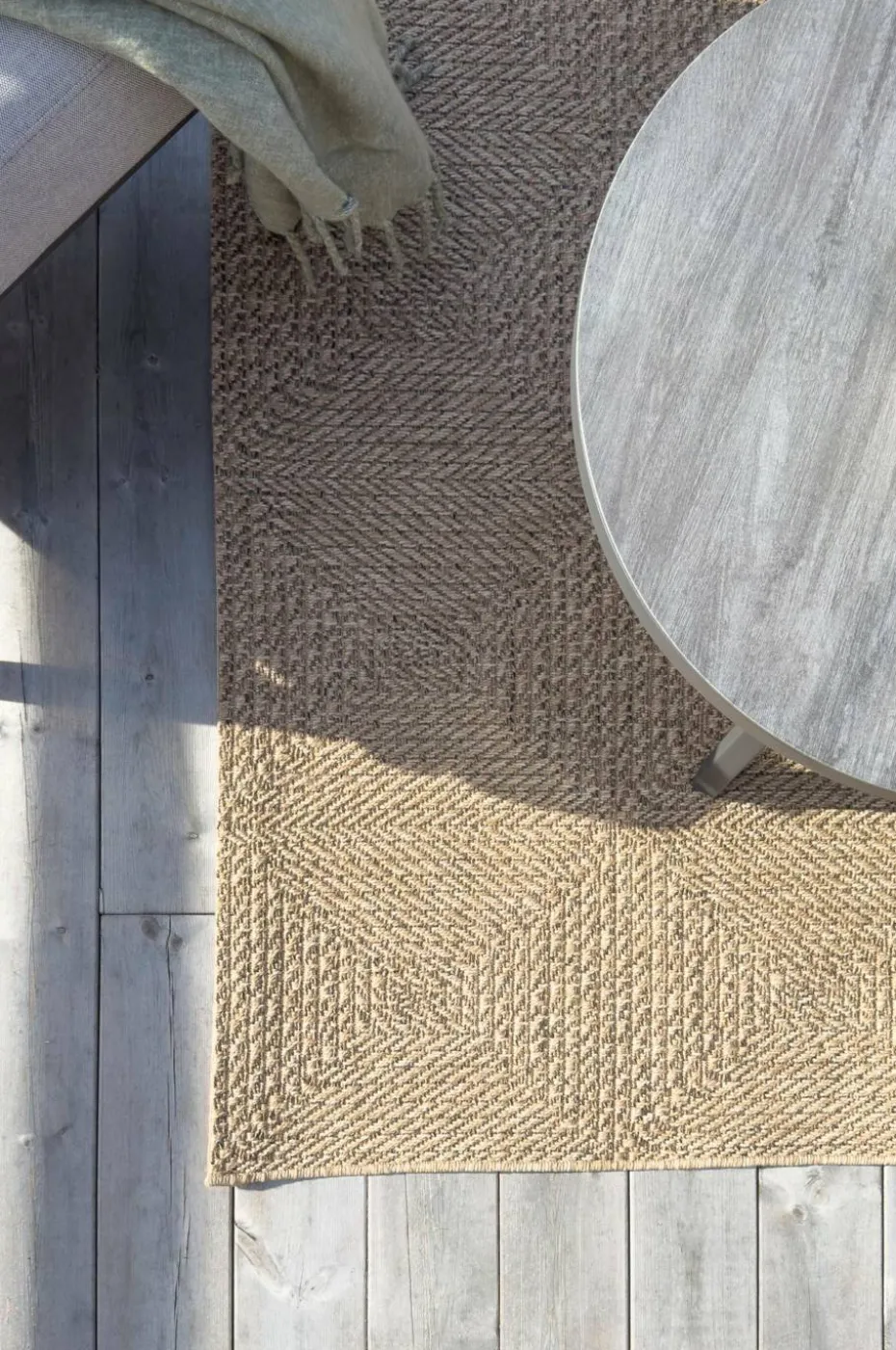 KM Home Flatvevd teppe Natural