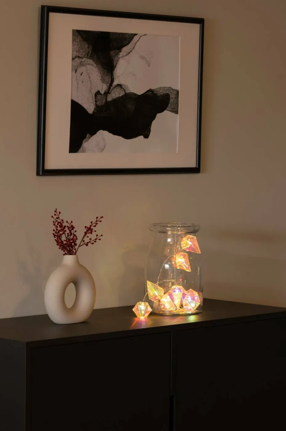 Konstsmide Diamanter 10 LED B/O-timer