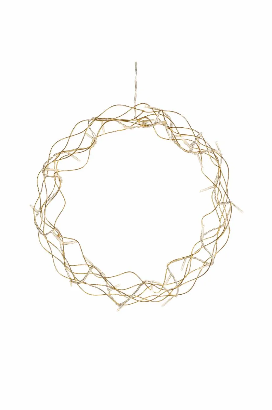 Konstsmide Krans av gullfarget metall, LED 30 cm