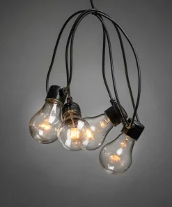 Konstsmide Lyssett 5 kl. pærer, B/O, LED 200cm