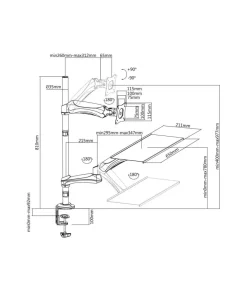 LogiLink Arbeidsstasjon Sit-Stand 13-27"
