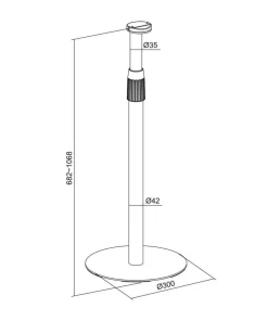 LogiLink Gulvstativ Sonos Era 100 / Era 300 682-1068 mm