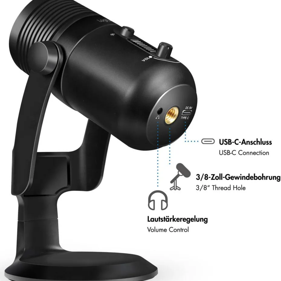 LogiLink Mikrofon med LED-belysning USB