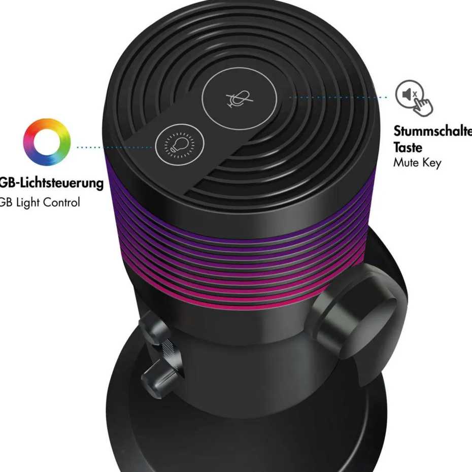 LogiLink Mikrofon med LED-belysning USB
