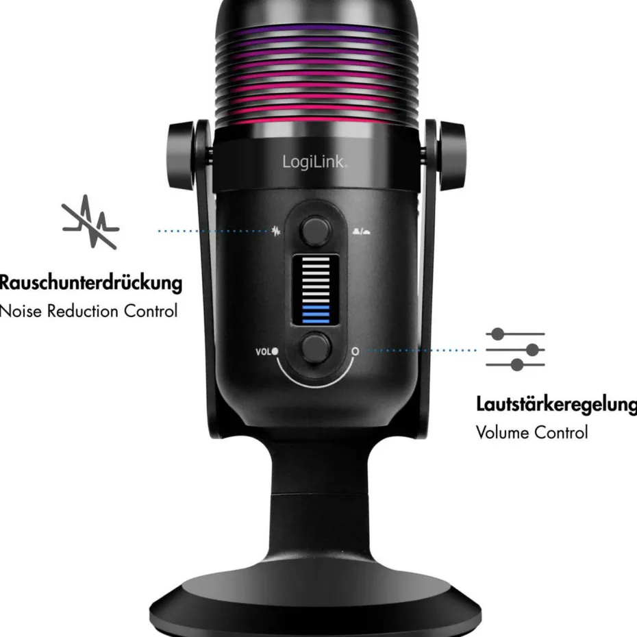 LogiLink Mikrofon med LED-belysning USB