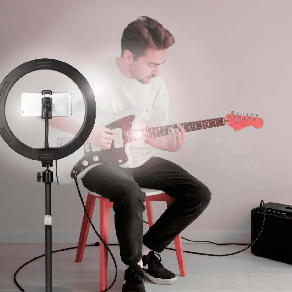 LogiLink Ring Light for Smartphone Ø 25 cm med bordstativ