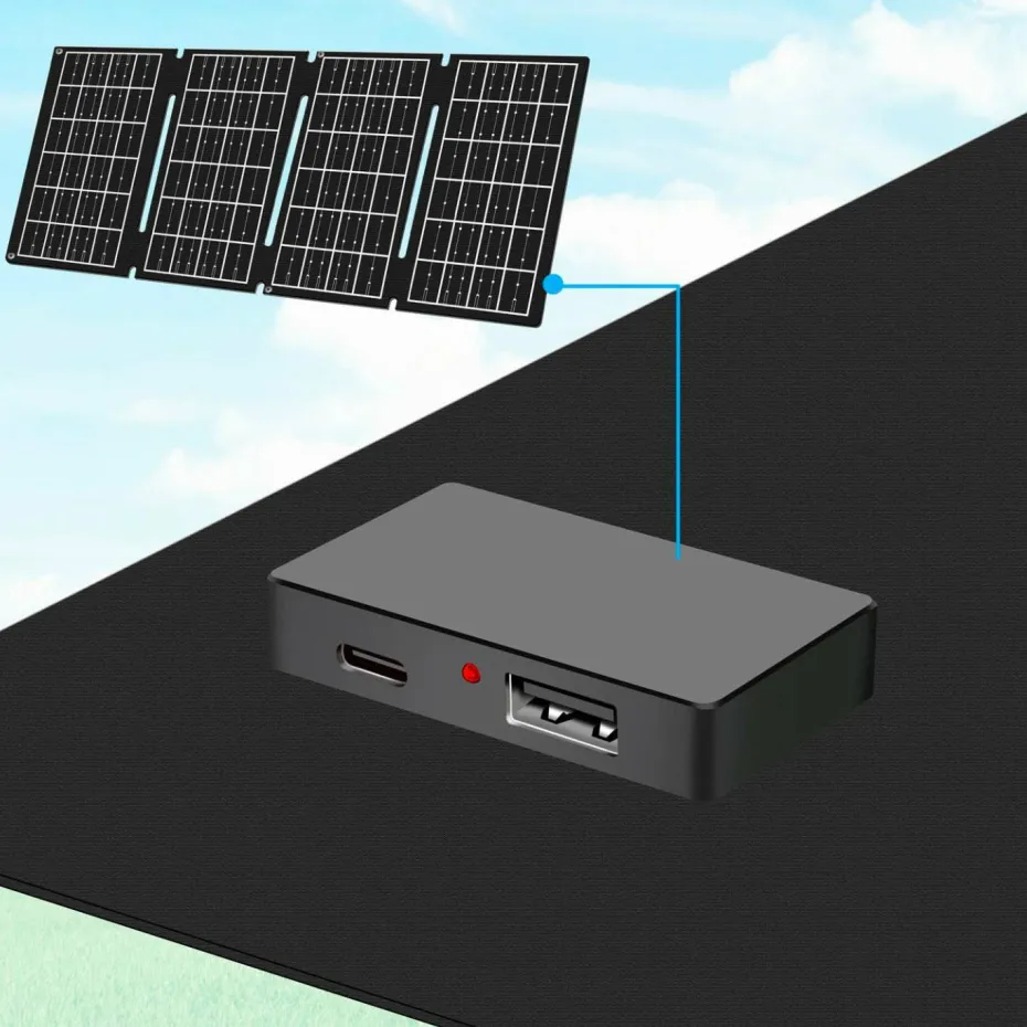 LogiLink Sammenleggbar solcellepanel 1x USB-C, 1 x USB-A 15w