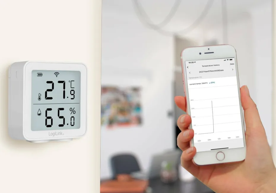 LogiLink Smart temperatur- og fuktighetssensor Wifi Tuya
