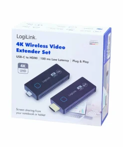 LogiLink Trådløs overføring USB-C til HDMI 4k 60 Hz