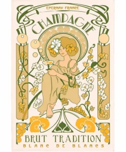 Maison Vivaraise Kjøkkenhåndkle Champagne Art Deco 48 X 72