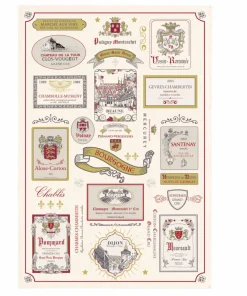 Maison Vivaraise Kjøkkenhåndkle Etiquettes Bourgogne 48x72