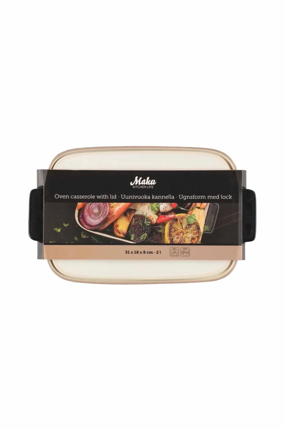Maku Kitchen Life Ovnsfat i kjeramikk med lokk