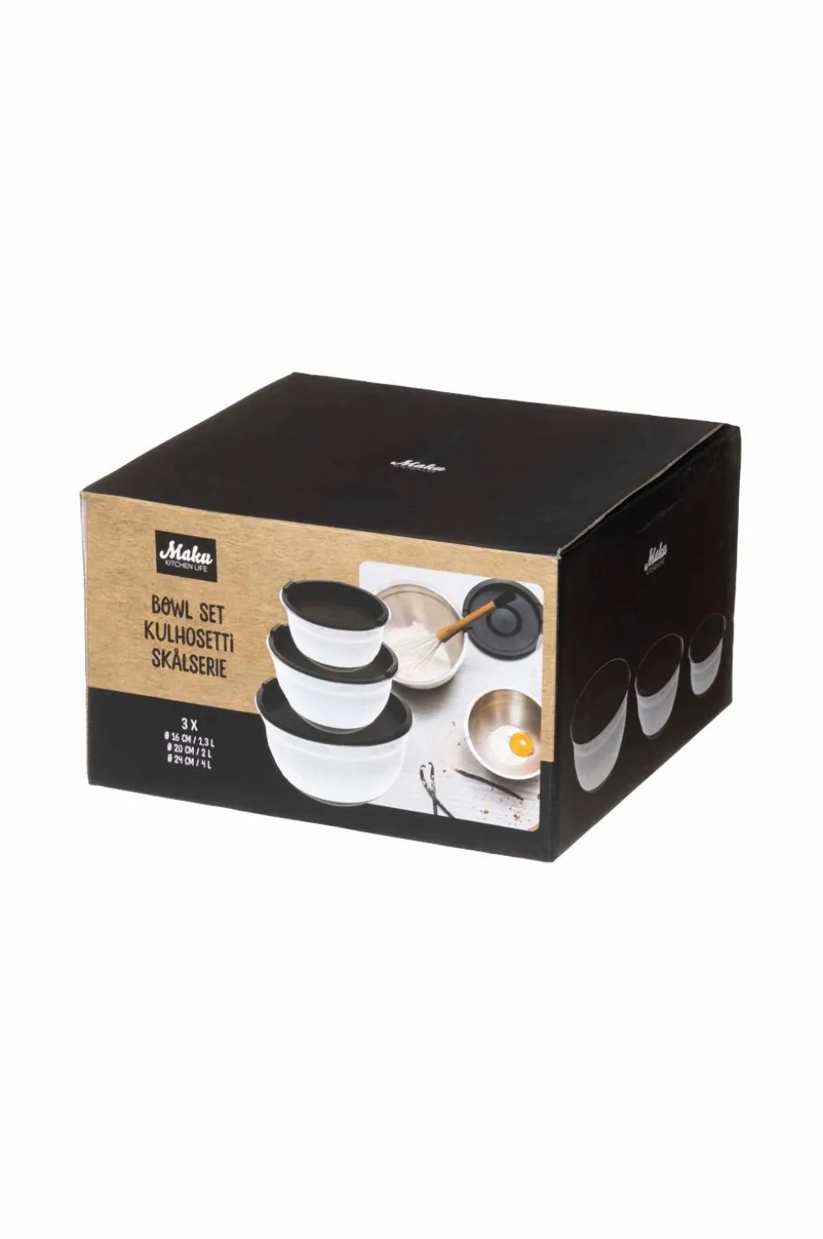 Maku Kitchen Life Skåler med lokk 3-pakning