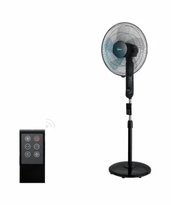 Midea Gulvvifte 3 hastigheter og fjernkontroll, svart