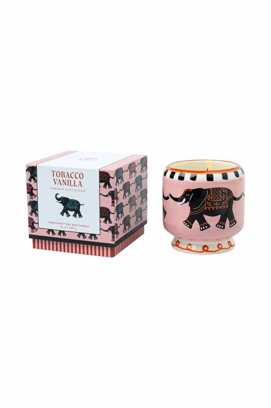 Paddywax Adopo Keramisk elefantlys - Tobacco Vanilla