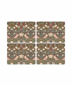 Pimpernel Bordbrikker Morris & Co Strawberry Thief Brown 4-pk