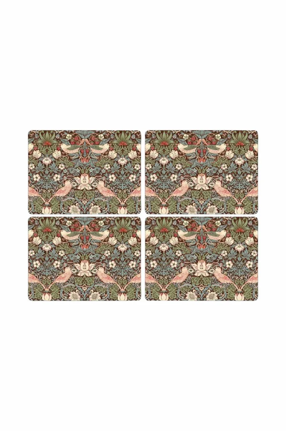 Pimpernel Bordbrikker Morris & Co Strawberry Thief Brown 4-pk