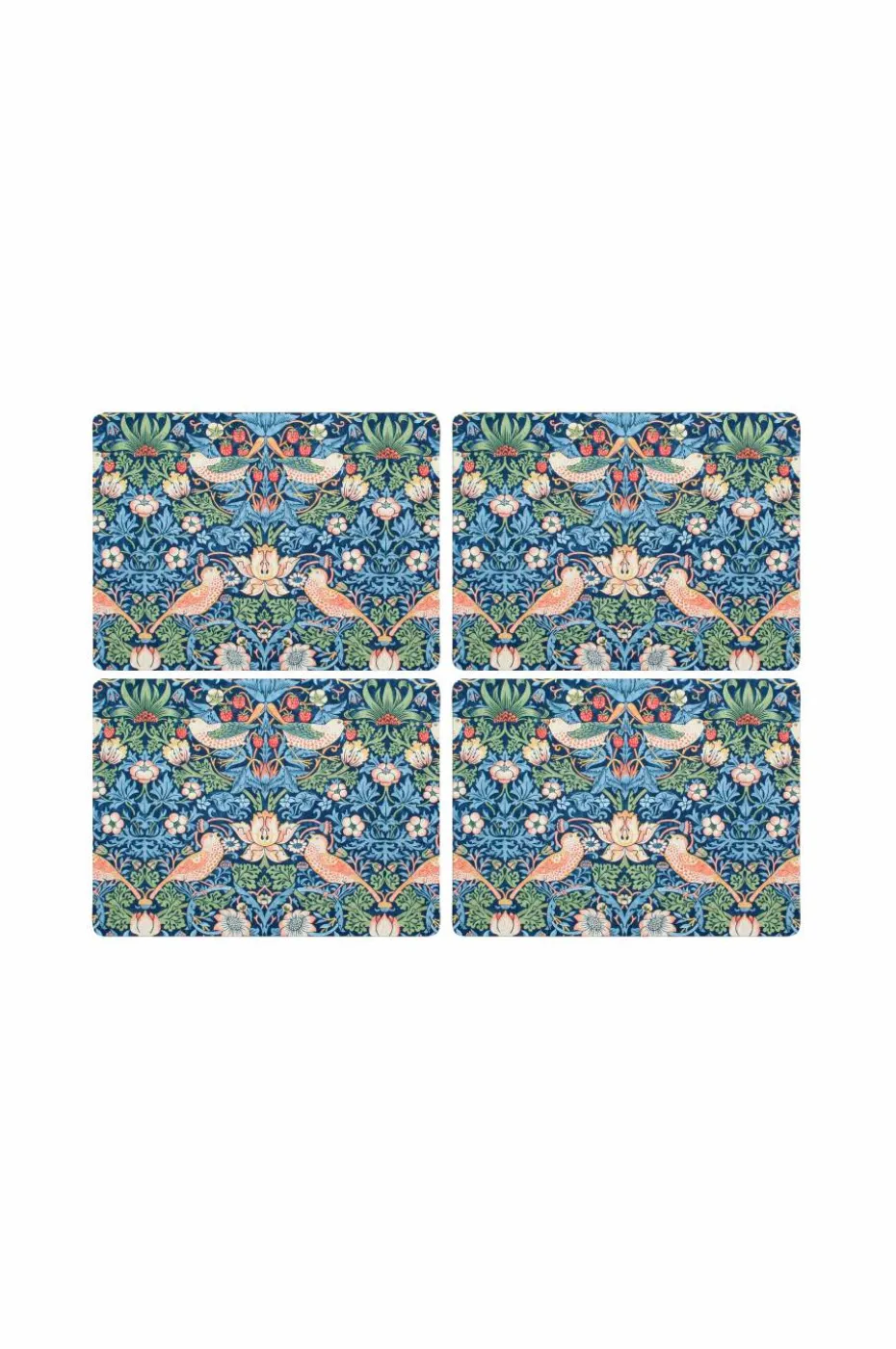 Pimpernel Bordbrikker Morris & Co Strawberry Thief Blue 4-pk