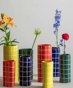 Present Time Vase Retro Tiles