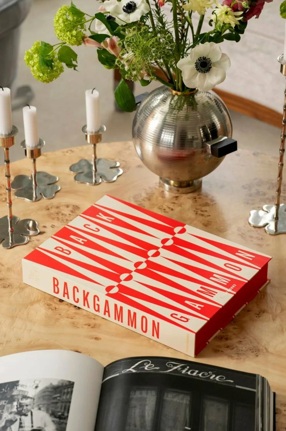 PRINTWORKS Klassisk - Backgammon-kunsten, rød/kremfarget