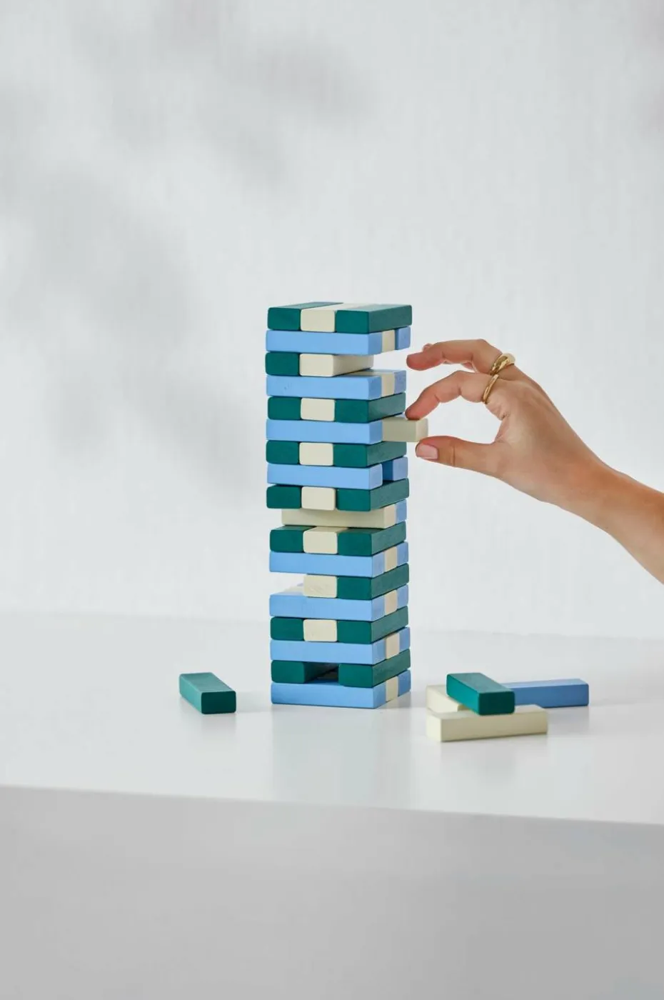 PRINTWORKS Spill - Tumbling Towers, grønn/blå