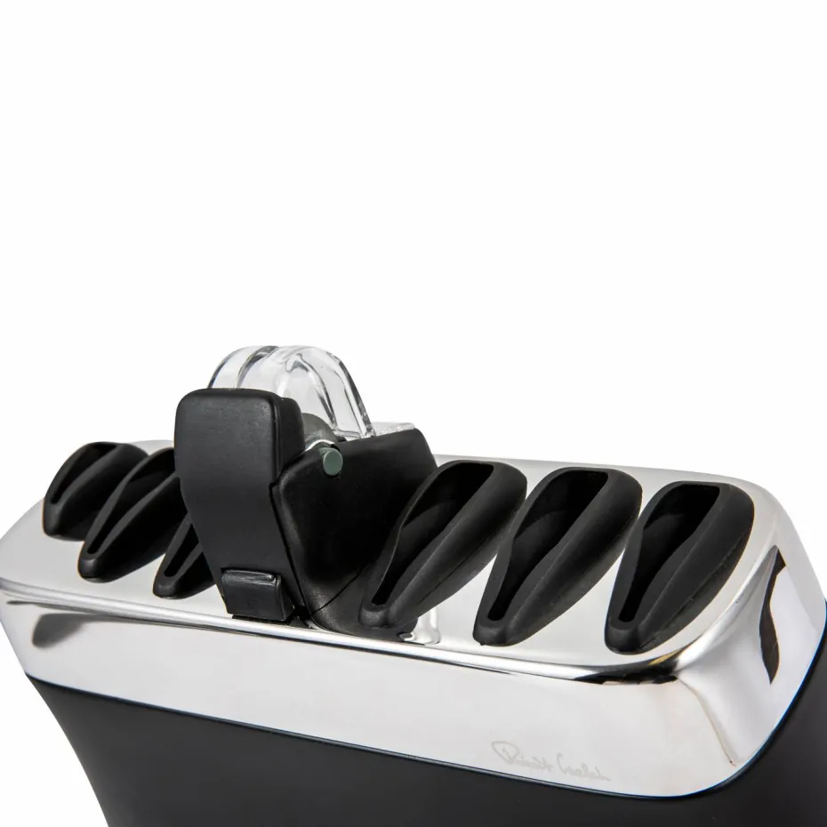 Robert Welch Svart knivblokk med sliper Signature