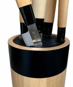 Satake Fleksibel knivblokk i bjørk. Ø 13 cm høyde 24 cm.