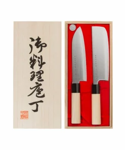 Satake Knivsett Satake Houcho med Santoku & Nakiri i balsaboks