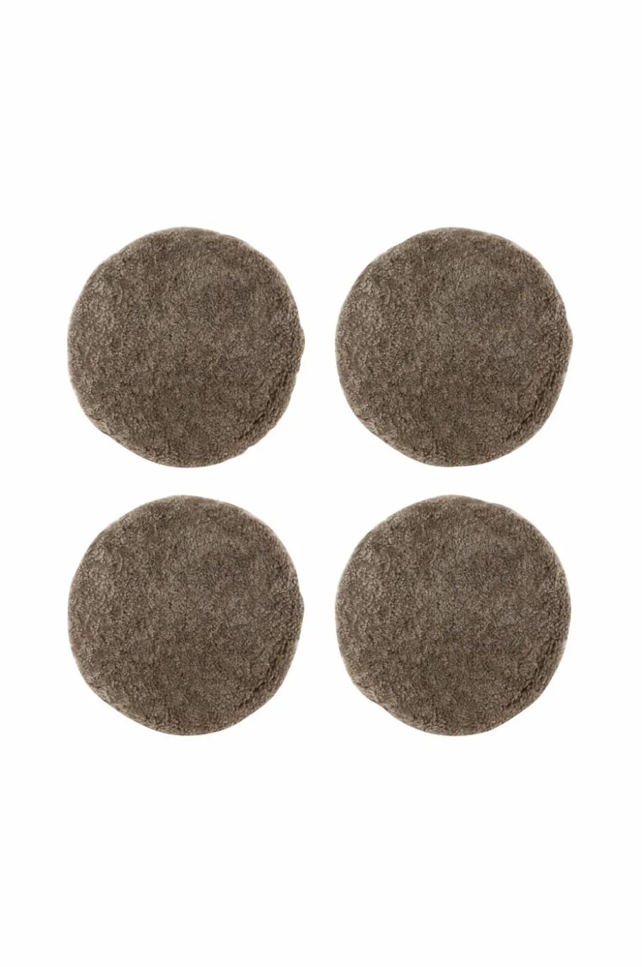 Skinnwille Saueskinnspute Round Curly 4-pakning