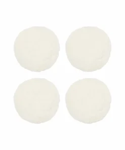 Skinnwille Saueskinnspute Round Curly 4-pakning