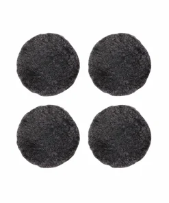 Skinnwille Saueskinnspute Round Curly 4-pakning