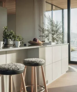 Skinnwille Sittepute rund Curly 4-pakning