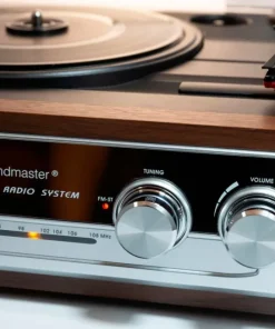Soundmaster Platespiller med radio og innebygde høyttalere Pl186h