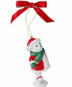 Spode Juletrepynt Skating Teddy Christmas Tree høyde 9,5 cm