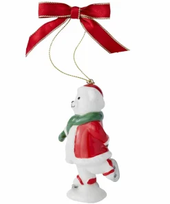 Spode Juletrepynt Skating Teddy Christmas Tree høyde 9,5 cm