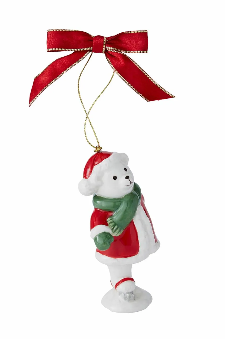 Spode Juletrepynt Skating Teddy Christmas Tree høyde 9,5 cm
