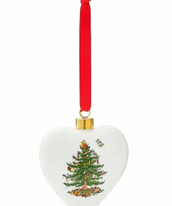 Spode Ornament Christmas Tree Puffed Heart
