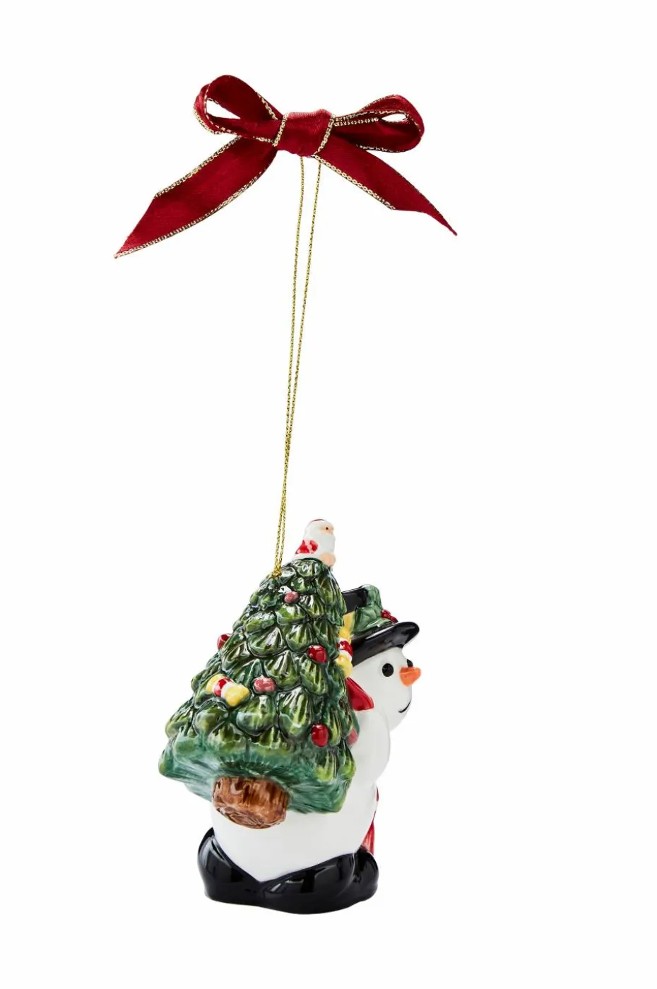 Spode Ornament Snømann bærer tre
