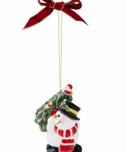 Spode Ornament Snømann bærer tre