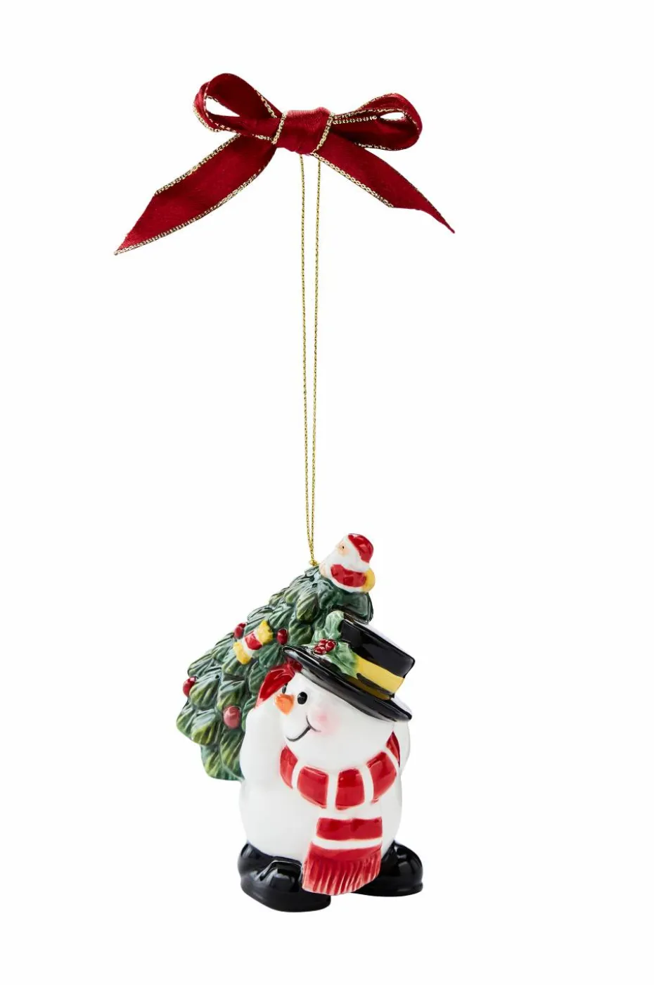 Spode Ornament Snømann bærer tre
