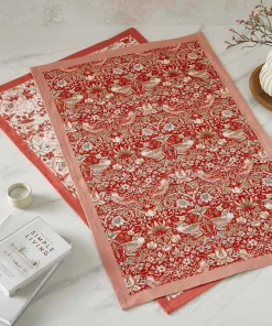 Spode Tehåndklær Morris & Co Strawberry Thief Sett med 2