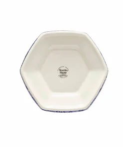 Spode Vase Blue Italian Hexagonal høyde 27 cm